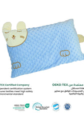 Soft Velvet Kids Pillow – Cute Cartoon Design, 28cm x 47cm, Blue