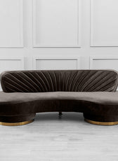 Northpol 3 Seater Velvet Sofa in - Elegant Comfort 242cm x 100cm x 78cm - Cotton Home