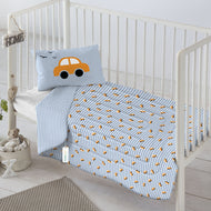 3Piece Baby Crib Comforter Set 90x120 Cotton Comforter, Filled Pillow & Pillow Cover – Little Cars