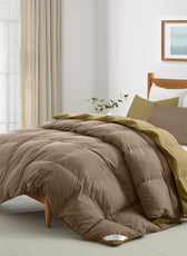 All Season Gold Super Soft Reversible Comforter Set 220x240cm with 2 Pillow Case - Cotton Home