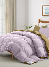 All Season Lilac Super Soft Reversible Comforter Set 220x240cm with 2 Pillow Case - Cotton Home