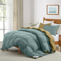 All Season Metallic Blue Super Soft Reversible Comforter Set 220x240cm