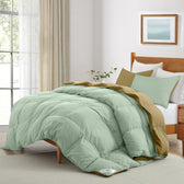 All Season Mint Green Super Soft Reversible Comforter Set 220x240cm with 2 Pillow Case