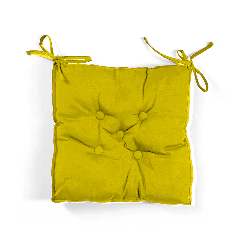 Quilted Chair Pad - Yellow 40x40cm