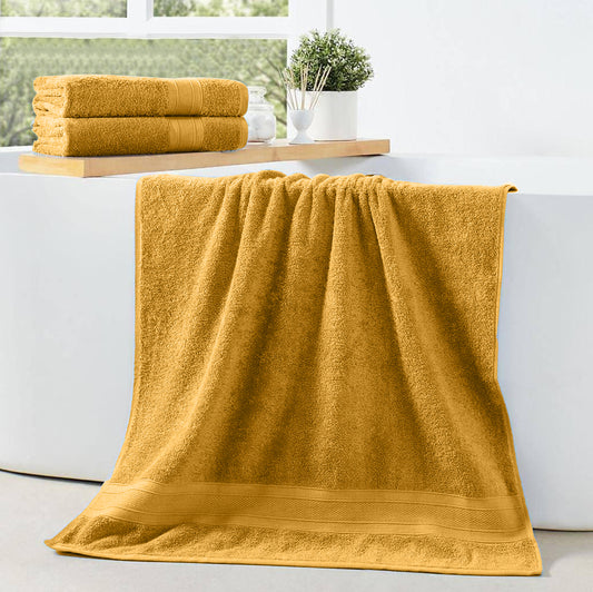 Premium Gold Pack of 2  600gsm High Quality Cotton Bath Towel 70x140cm