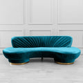 Northpol 3 Seater Velvet Sofa in Blue - Elegant Comfort 242cm x 100cm x 78cm