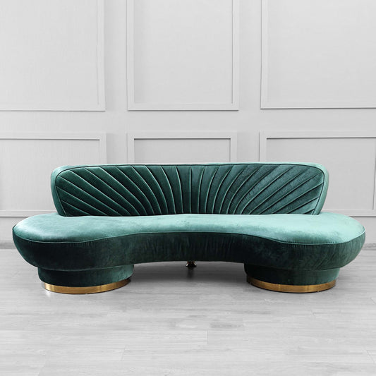 Northpol 3 Seater Velvet Sofa in - Elegant Comfort 242cm x 100cm x 78cm - Cotton Home