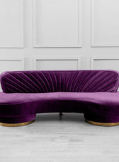 Northpol 3 Seater Velvet Sofa in - Elegant Comfort 242cm x 100cm x 78cm - Cotton Home
