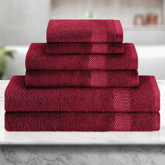 Cotton 6 Piece Towel Set-Soft Feel, Quick Dry, Highly Absorbent Durable Towels