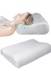 High Quality Standard Size 40x60 (9x11) Knitted Anti Snore Contour Cervical Neck Support Memory Foam Pillow with Washable White Cover - Cotton Home