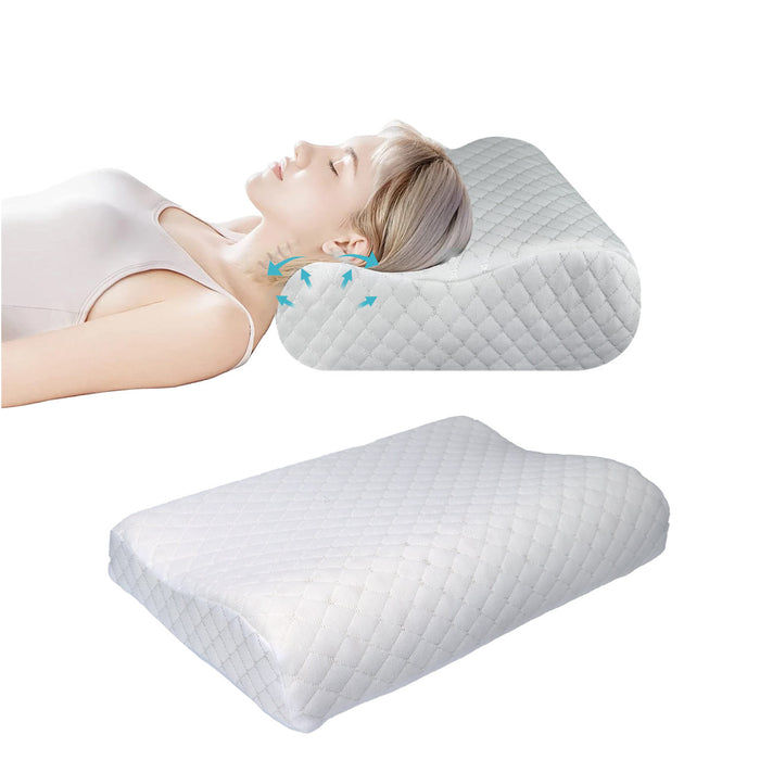 Cervical Neck Support Memory Foam Pillow - 40x60 -11/9 White