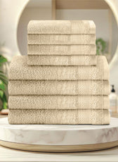 Cotton Face Towel and Hand Towel 8 Piece Set-Soft Feel, Quick Dry, Highly Absorbent Durable Towels - Cotton Home