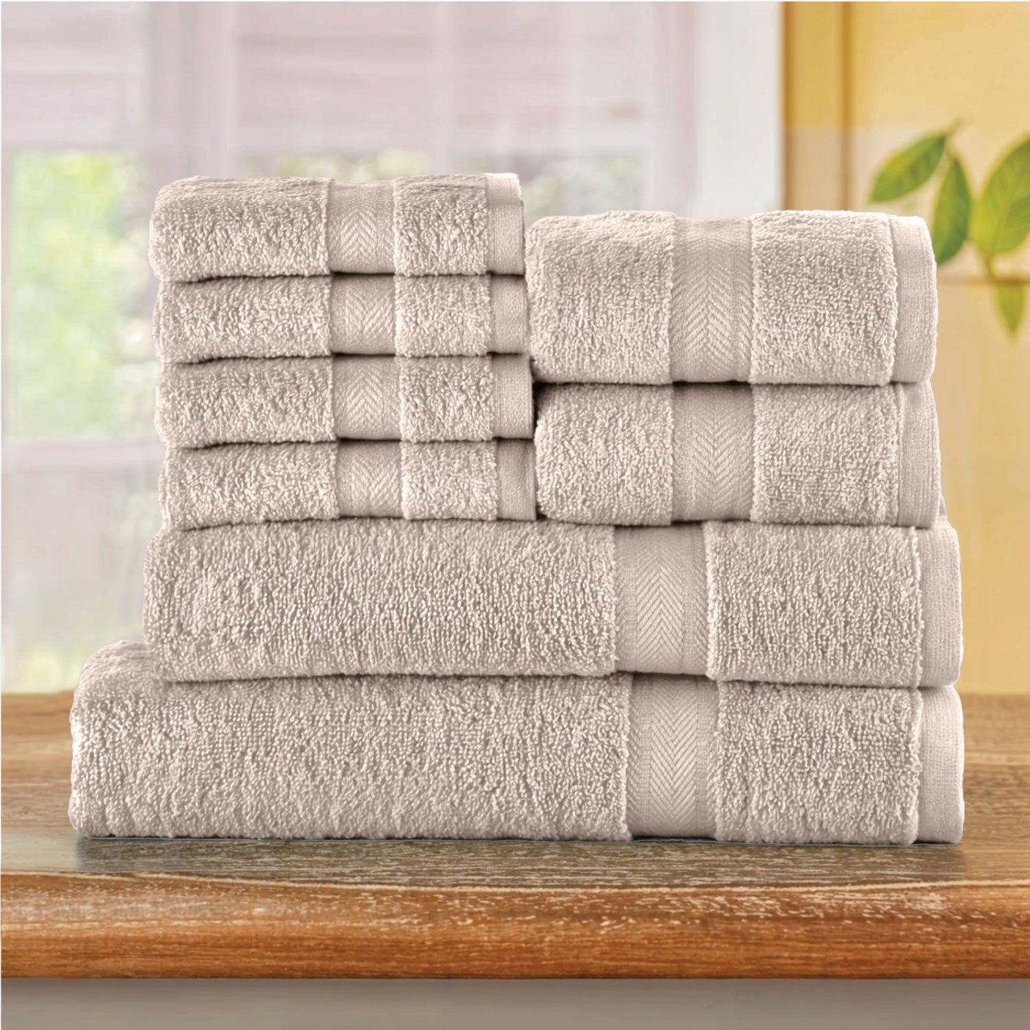 Cotton Towels 8 Piece Set-Soft Feel, Quick Dry, Highly Absorbent Durable Towels