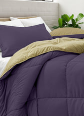 All Season Violet Super Soft Reversible Comforter Set 220x240cm