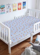 Premium Cotton 2PC Crib Sheets (120x60 cm) Soft, Breathable, Fitted Baby Mattress Sheets Little Cars