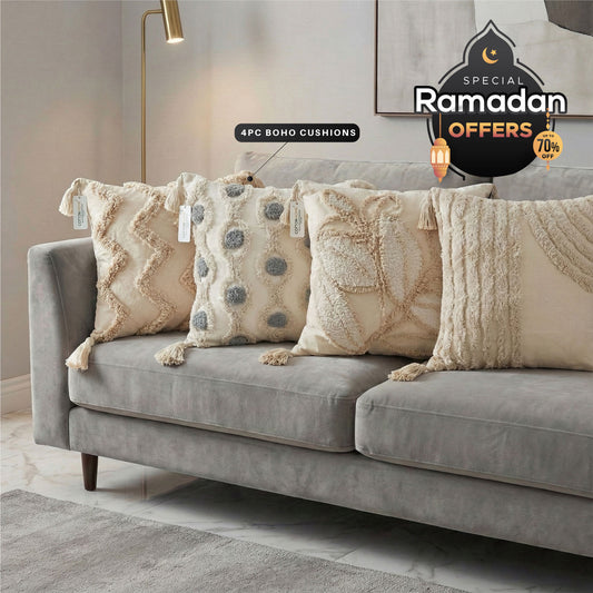 Ramadan Special Sale – 4PC Boho Cushion Covers & Cushion Bundle 30