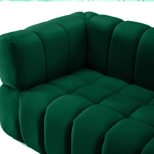 Gwen 3 Seater Sofa - Luxurious Emerald Green Velvet Upholstery - Spacious L231cm x W89cm x H75cm