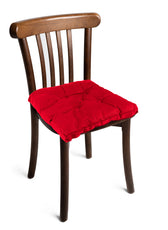 Premium Red Chair Pads with Ties suitable for Dining Room For Indoor Outdoor Garden Patio Kitchen Office Chairs - Cotton Home