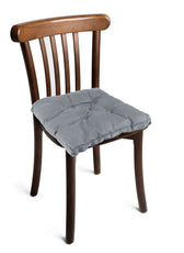Premium Grey Chair Pads with Ties suitable for Dining Room For Indoor Outdoor Garden Patio Kitchen Office Chairs - Cotton Home