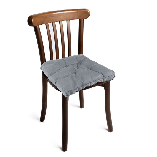 Premium Grey Chair Pads with Ties suitable for Dining Room For Indoor Outdoor Garden Patio Kitchen Office Chairs