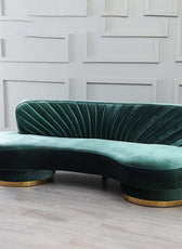Northpol 3 Seater Velvet Sofa in - Elegant Comfort 242cm x 100cm x 78cm - Cotton Home