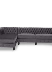 Opulent Oasis 4 Seater Triangle Corner L Shape Fabric Sofa - Gray - Cotton Home