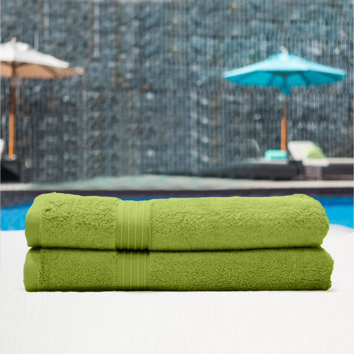 Cotton Bath Towel 70x140 CM 2 Piece Set, Parrot Green
