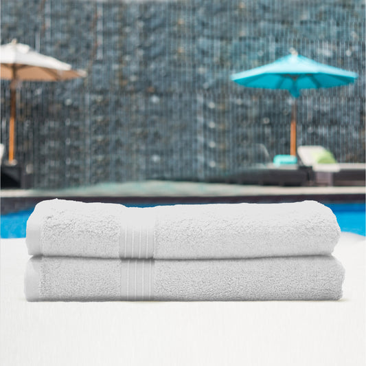 Premium White Pack of 2 600gsm High Quality Cotton Bath Towel 70x140cm