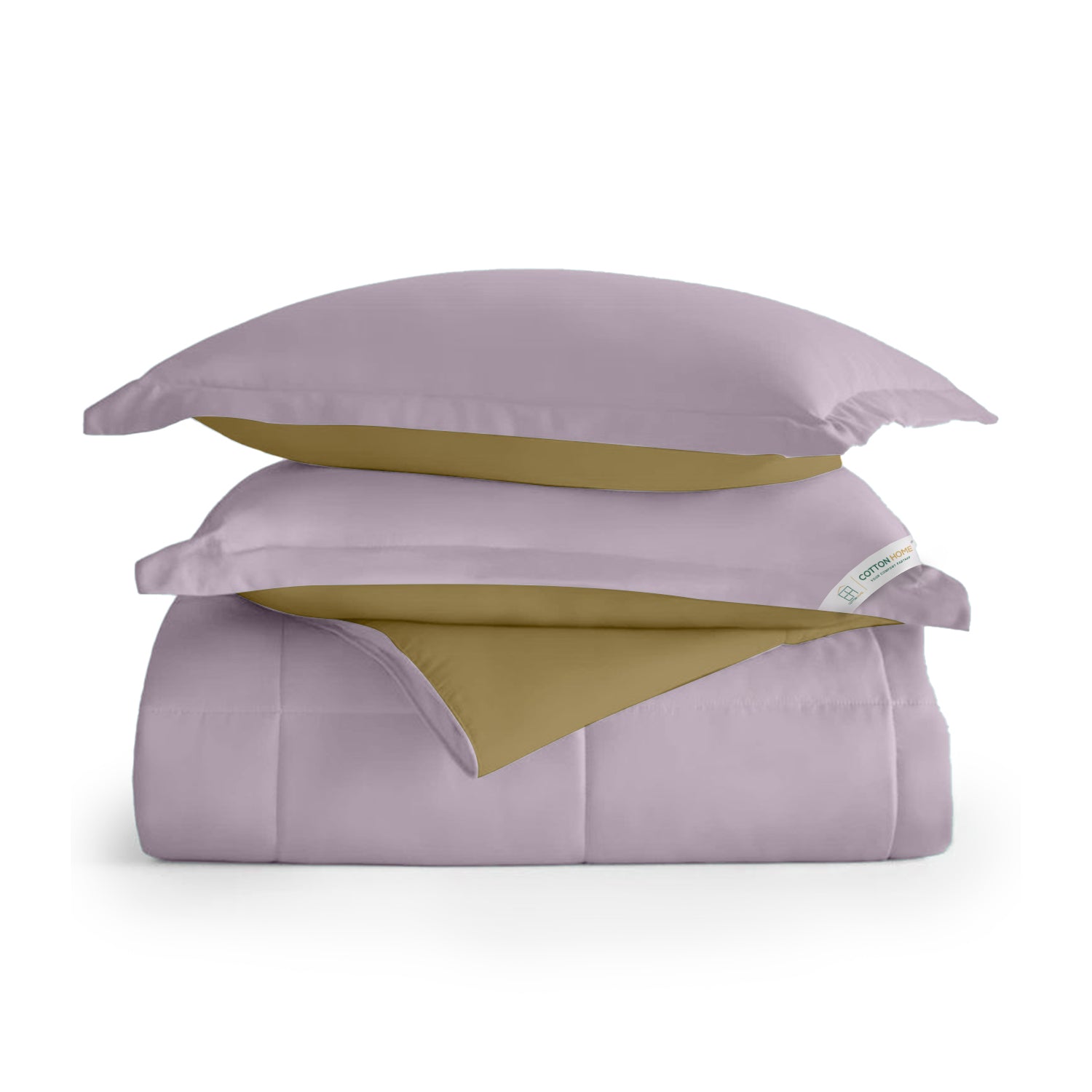 All Season Lilac Super Soft Reversible Comforter Set 220x240cm with 2 Pillow Case