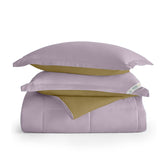 All Season Lilac Super Soft Reversible Comforter Set 220x240cm with 2 Pillow Case