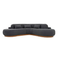 Lorenzo 4 Seater  Corner Sofa Velvet Fabric - Gray -  L245cm x W255cm x H88cm