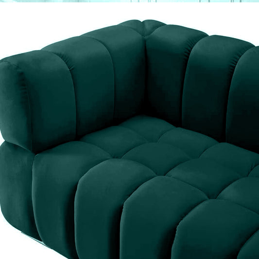 Gwen 3 Seater Sofa Velvet Fabric - Teal - L231cm x W89cm X 75cm