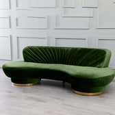 Northpol 3 Seater Velvet Sofa in Green - Elegant Comfort 242cm x 100cm x 78cm