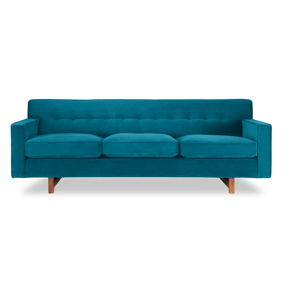 Gleason 3-Seater Velvet Sofa - Luxurious Emerald Green Upholstery - L220cm x W85cm x H76cm - Free Delivery & Assembly