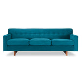 Gleason 3-Seater Velvet Sofa - Luxurious Emerald Green Upholstery - L220cm x W85cm x H76cm - Free Delivery & Assembly