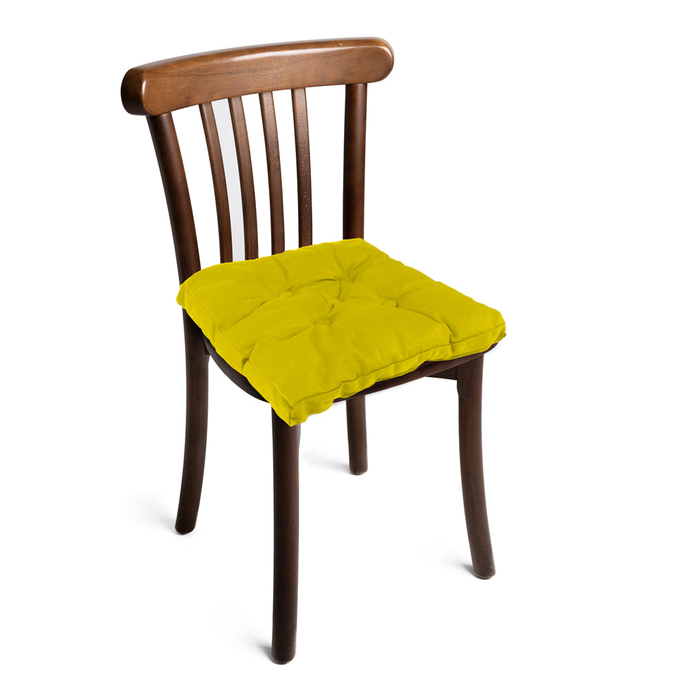 Quilted Chair Pad - Yellow 40x40cm