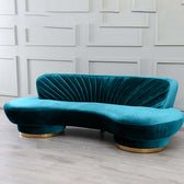 Northpol 3 Seater Velvet Sofa in Blue - Elegant Comfort 242cm x 100cm x 78cm