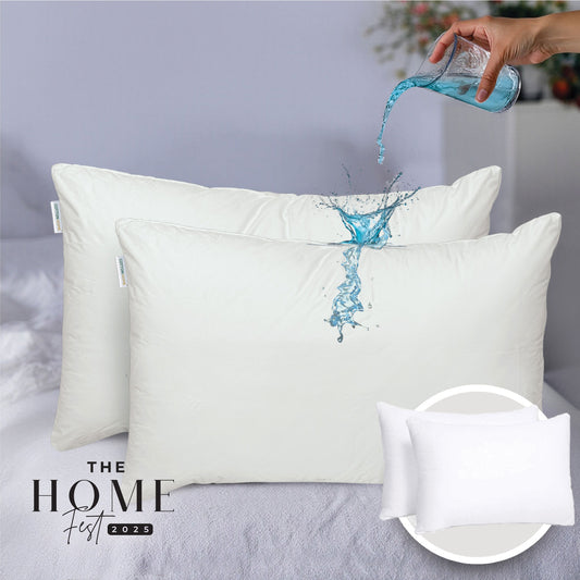 Home Fest 2025 Comfort Combo – 2PC Pillow Protector with Pillows PU Laminated