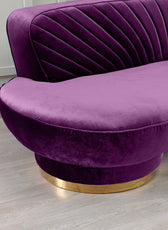 Northpol 3 Seater Velvet Sofa in Purple - Elegant Comfort 242cm x 100cm x 78cm - Cotton Home