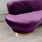 Northpol 3 Seater Velvet Sofa in Purple - Elegant Comfort 242cm x 100cm x 78cm