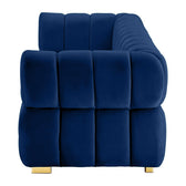 Gwen 3 Seater Sofa Velvet Fabric - Navy Blue - L231cm x W89cm X 75cm