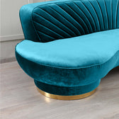 Northpol 3 Seater Velvet Sofa in Blue - Elegant Comfort 242cm x 100cm x 78cm