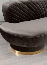 Northpol 3 Seater Velvet Sofa in Brown - Elegant Comfort 242cm x 100cm x 78cm - Cotton Home