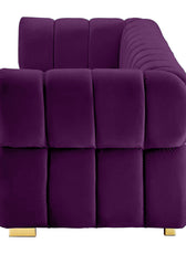 Gwen 3 Seater Sofa Velvet Fabric - Purple - L231cm x W89cm X 75cm - Cotton Home