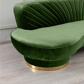 Northpol 3 Seater Velvet Sofa in Green - Elegant Comfort 242cm x 100cm x 78cm