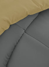 All Season Silver Super Soft Reversible Comforter Set 220x240cm with 2 Pillow Case - Cotton Home