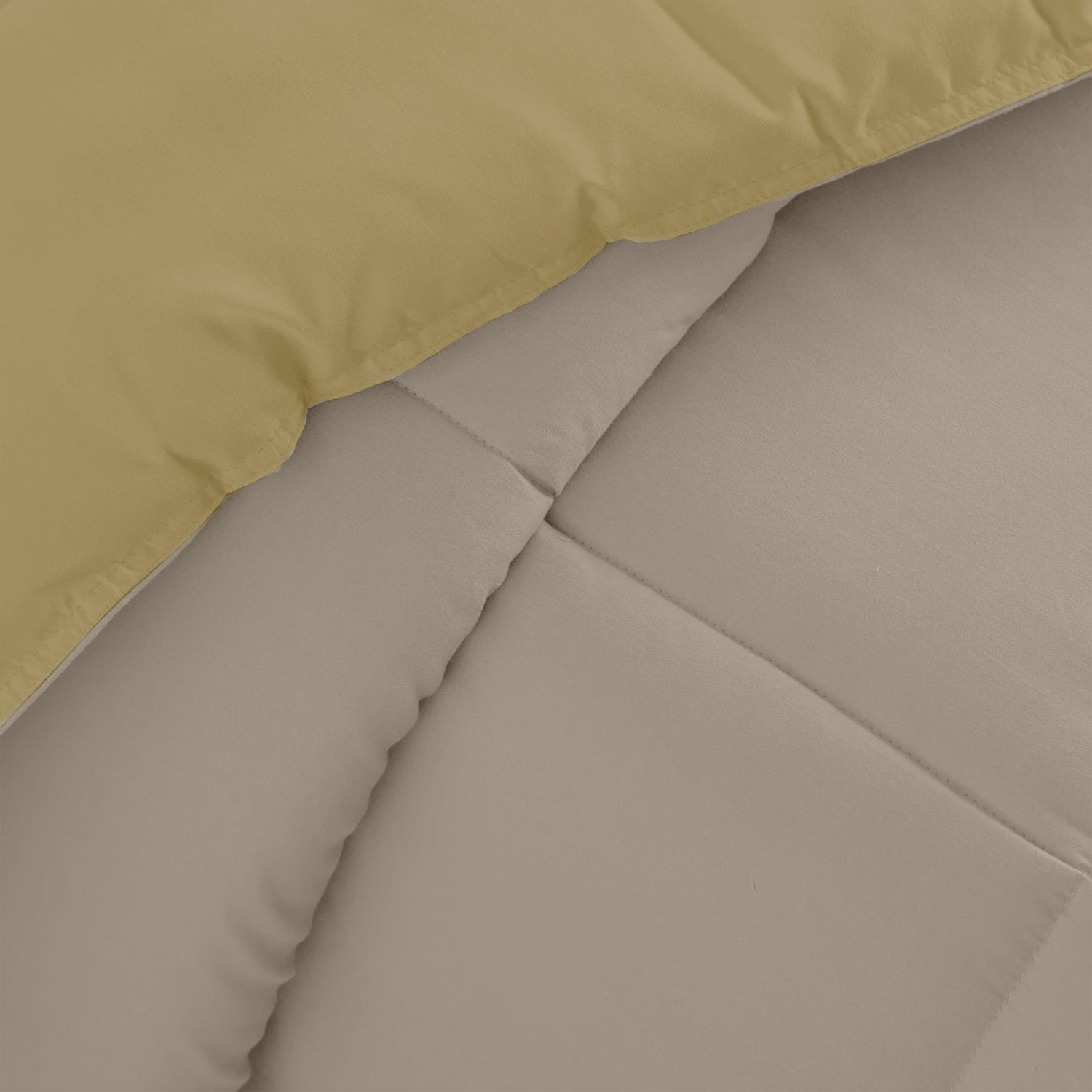 All Season Dark Beige Super Soft Reversible King Comforter Set 220x240cm with 2 Pillow Case