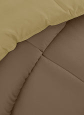 All Season Gold Super Soft Reversible Comforter Set 220x240cm with 2 Pillow Case - Cotton Home