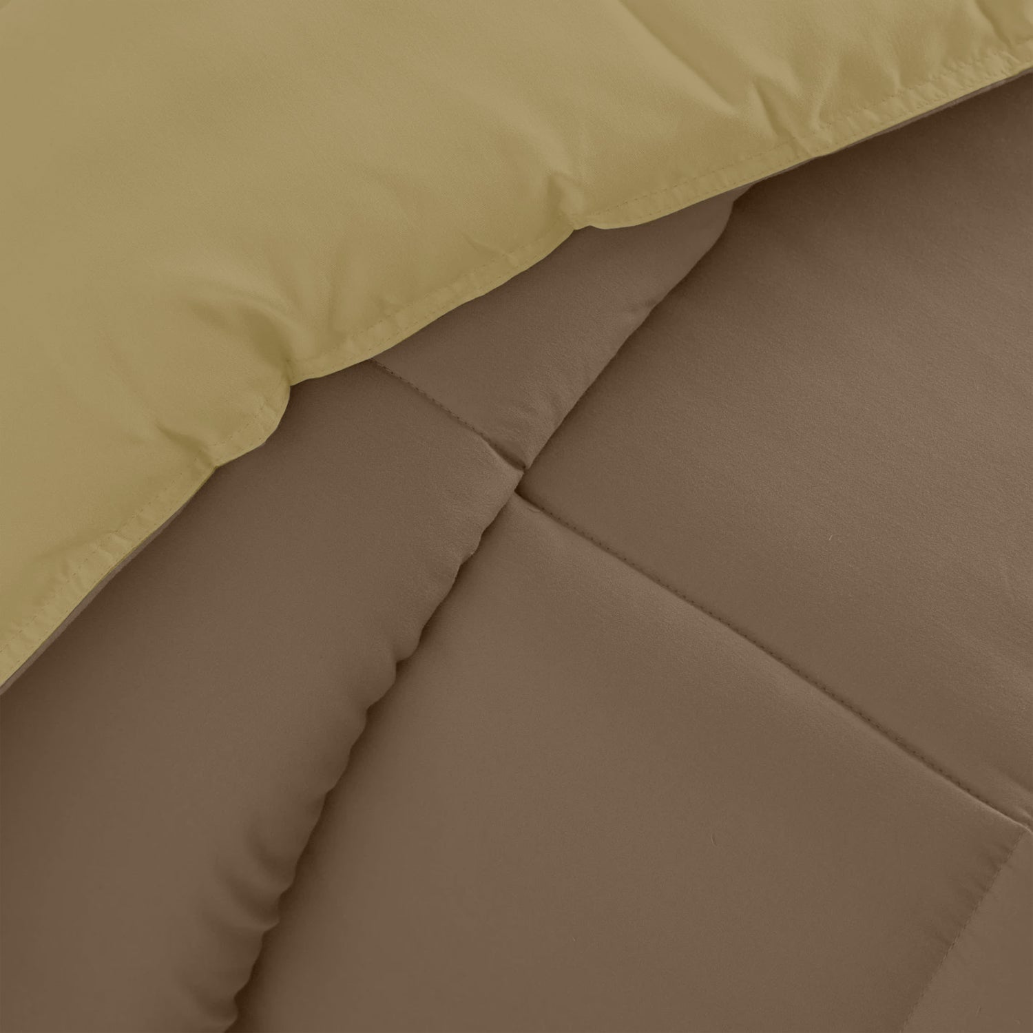 All Season Gold Super Soft Reversible Comforter Set 220x240cm with 2 Pillow Case