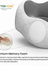 Travel Pillow Memory Foam Grey - Cotton Home